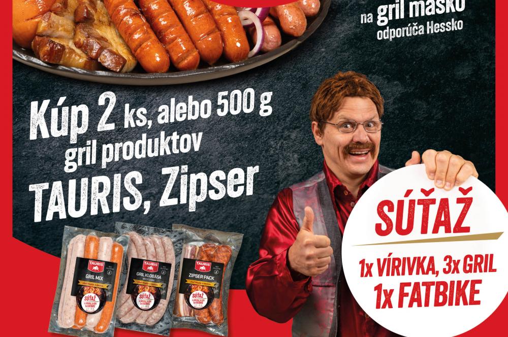 Súťaž: Grilovačka s TAURISOM – kúp 2 ks alebo 500 g Zipser gril produktov TAURIS