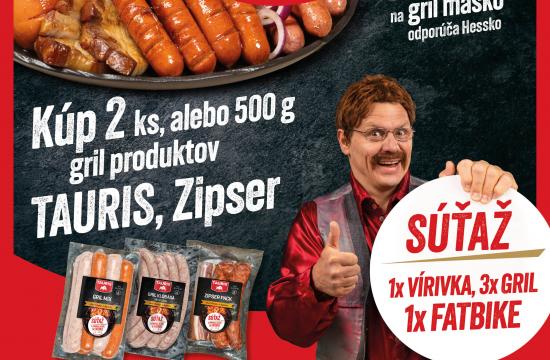 Súťaž: Grilovačka s TAURISOM – kúp 2 ks alebo 500 g Zipser gril produktov TAURIS